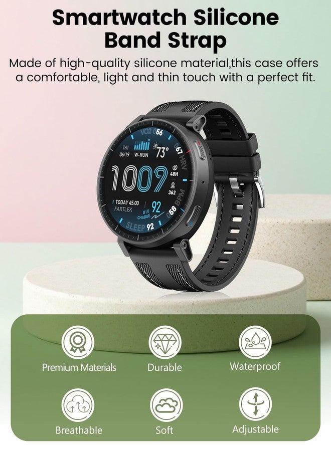 سوار سيليكون من Arxonis متوافق مع ساعات Amazfit Active Max/Active 2 / Balance/Cheetah/T-Rex 3 / GTR 4/3/2، مقاس 22 مم، حزام رياضي سريع الفك للرجال والنساء، أسود - Image 2