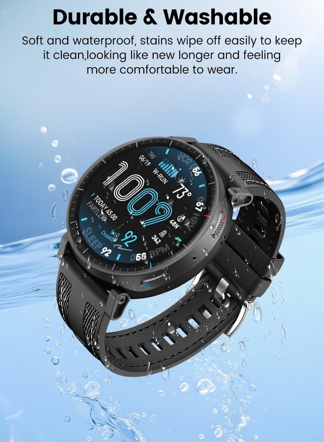 سوار سيليكون من Arxonis متوافق مع ساعات Amazfit Active Max/Active 2 / Balance/Cheetah/T-Rex 3 / GTR 4/3/2، مقاس 22 مم، حزام رياضي سريع الفك للرجال والنساء، أسود - Image 4
