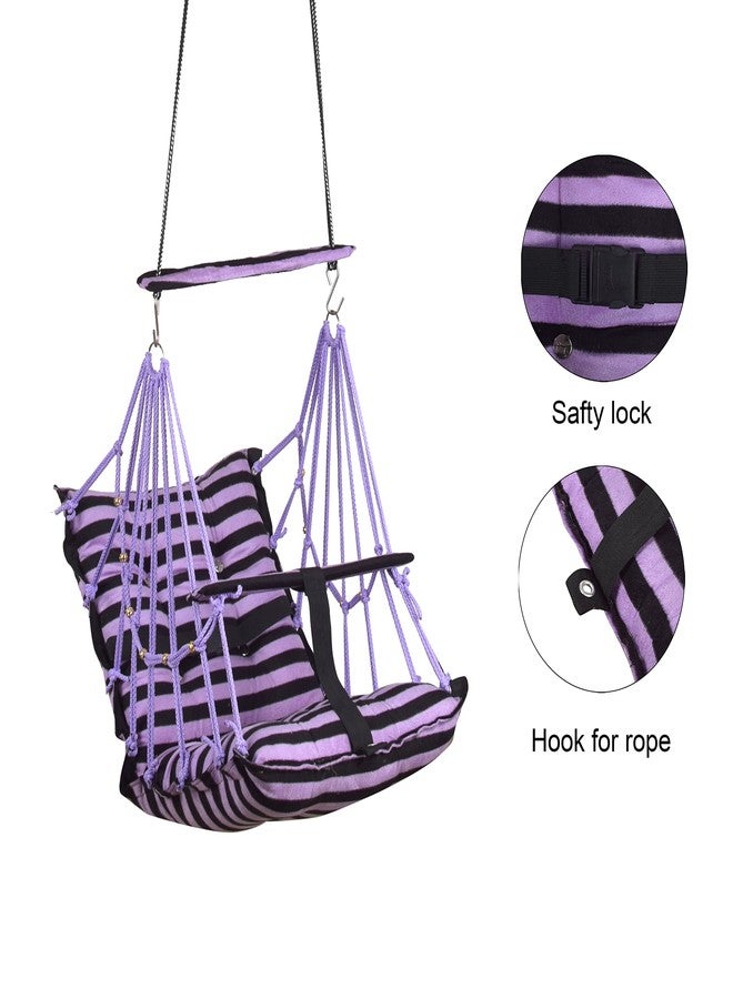 Windson Craft Cotton Baby Hanging Swing for Kids jhula 1-5 Years Swings Cradle Chair uyyala New Born Baby Gifts Foldable and Washable with Safety Belt, Home & Garden (Patta Purple) - Image 4