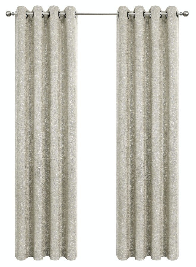 GoodGram 2 Pack Sparkle Chic Thermal Blackout Curtain Panels - Assorted Colors & Sizes (Beige, 84 in. Long) - Image 3