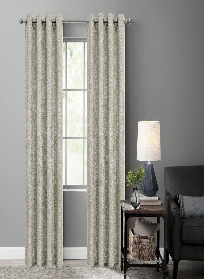 GoodGram 2 Pack Sparkle Chic Thermal Blackout Curtain Panels - Assorted Colors & Sizes (Beige, 84 in. Long) - Image 2