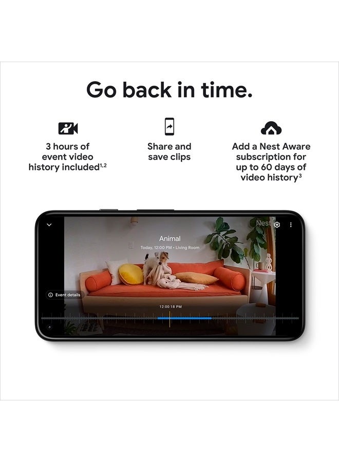 Google indoor Nest Security Cam 1080p (Wired) - 2nd Generation - Snow - Image 4