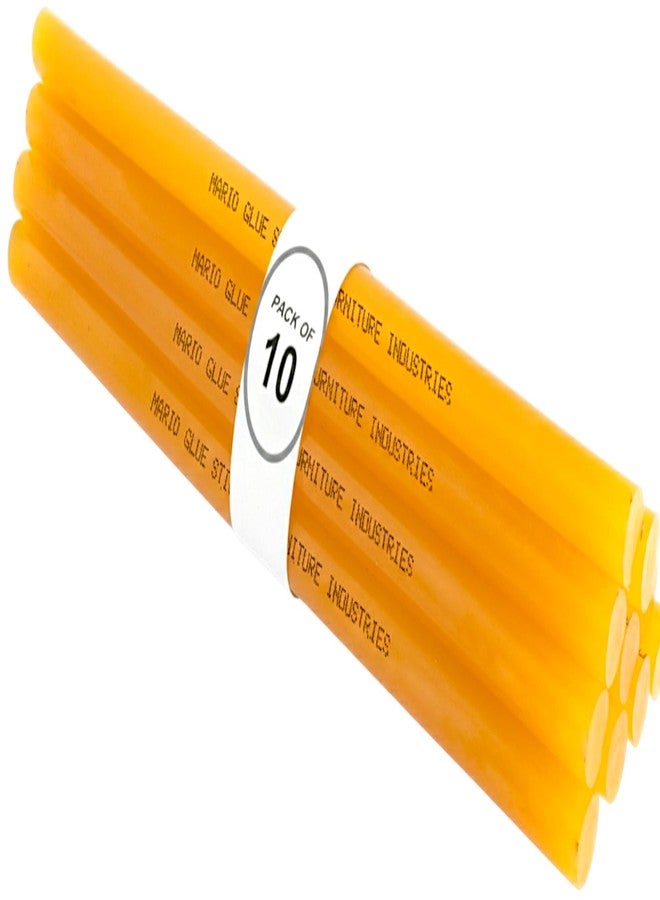 Mario Furniture Grade Yellow Hot Melt Glue Stick 220mm x 11mm Pack of 10| Super Strong Bonding | Heavy Duty Professional Glue for Furniture, Woodwork & Repairs | Premium Range - Image 1