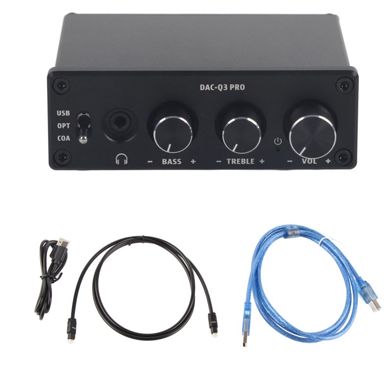 Audio Decoder USB DAC Height Decoding - Adopt MS8412 SA9023 NE5532 97220 Chipset Headphone Amplifier with 3.5MM Headphones Support - High and Low Sound Adjustment Fiber Coax PC-USB Input for Home Audi - Image 1