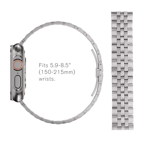 idudu Grade 5 Titanium Band for Apple Watch Ultra,Ultra 2 & Ultra 3 49mm,Adjustable Metal Band with Secure Clasp - Lightweight Durable Titanium Metal Bracelet Strap Compatible iWatch Ultra 49mm Men - Image 2