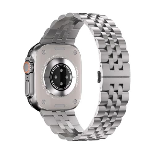 idudu Grade 5 Titanium Band for Apple Watch Ultra,Ultra 2 & Ultra 3 49mm,Adjustable Metal Band with Secure Clasp - Lightweight Durable Titanium Metal Bracelet Strap Compatible iWatch Ultra 49mm Men - Image 3