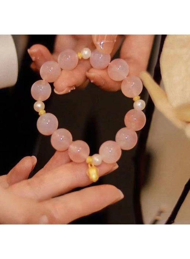 Goolsky Peach Pearl Bracelet – Sweet Fruit-Inspired Beaded Jewelry, Perfect Birthday Gift for Her - Image 5