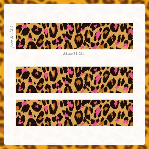 Fukaisu 6pcs Pink Leopard Edible Cake Borders 1102x244in28x62cm PreCut Edible Wrap Strips Glutinous Rice Paper Birthday Cake Decorations for Leopard Theme Birthday Party Supplies - Image 5