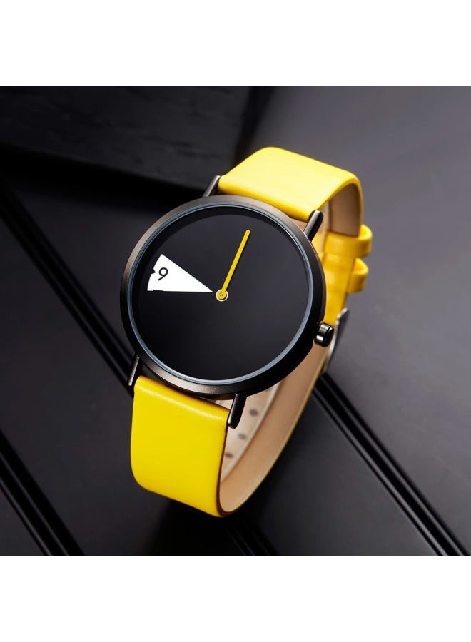 shengke Creative Watch Ultra-Thin Strap Casual Fashion Quartz Minimalist Watch Yellow - Image 5