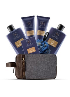Yard House YARD HOUSE All Natural Bath and Body Spa Gift Basket Set for Men - Ocean Breeze - Luxury Men's Skin Care Kit For Him in Toiletry Bag for Relaxation, Revitalization, Exfoliating, Cleansing  - Image 1
