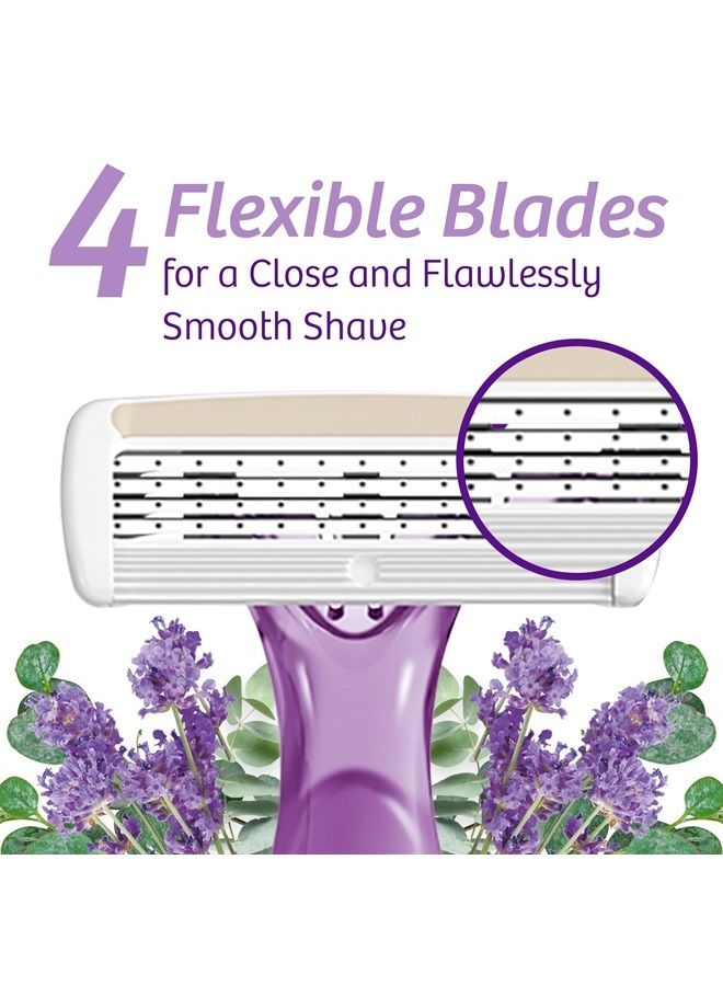 Bic Soleil Escape Women's Disposable Razors With 4 Blades for a Sensorial Experience and Comfortable Shave, Pack of Lavender & Eucalyptus Scented Handle Shaving Razors for Women, 12 Count - Image 1