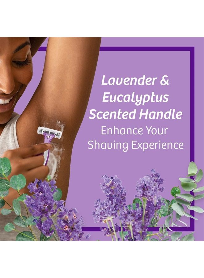 Bic Soleil Escape Women's Disposable Razors With 4 Blades for a Sensorial Experience and Comfortable Shave, Pack of Lavender & Eucalyptus Scented Handle Shaving Razors for Women, 12 Count - Image 2