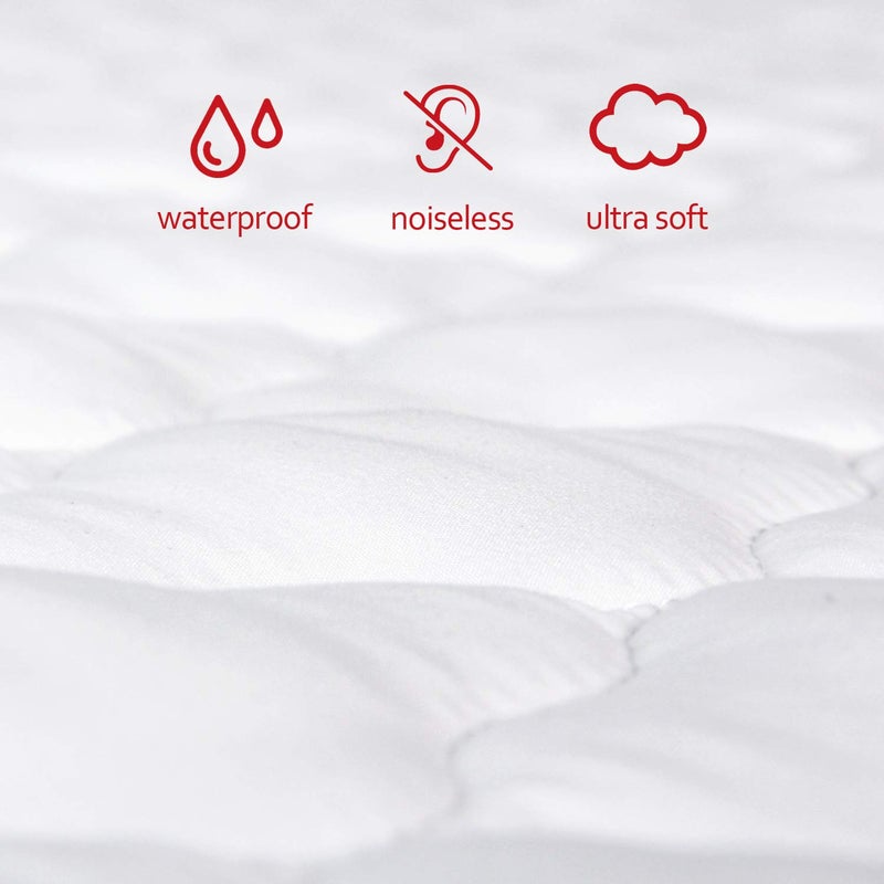 Moonsea Pack and Play Mattress Pad (6 Sizes), Compatible with Graco Pack and Play On The Go Playard and Portable Playard, Pack and Play Sheets Fitted Waterproof Protector Cover Soft Quilted - Image 2