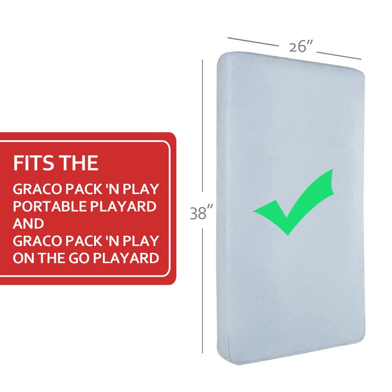 Moonsea Pack and Play Mattress Pad (6 Sizes), Compatible with Graco Pack and Play On The Go Playard and Portable Playard, Pack and Play Sheets Fitted Waterproof Protector Cover Soft Quilted - Image 4