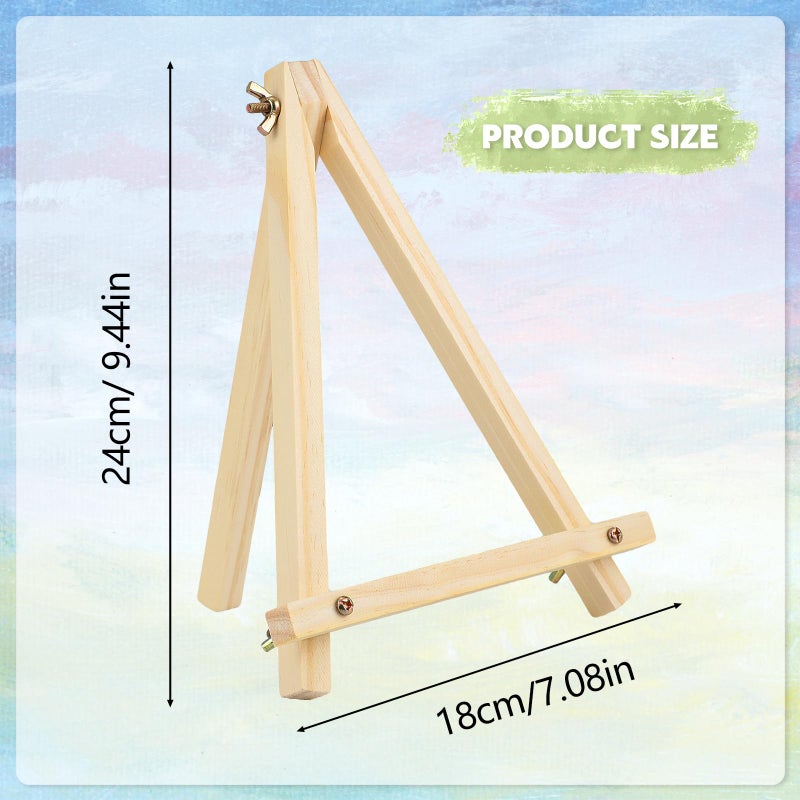 WSICSE 16 Pack 9 Inch Easel for Painting, Wooden Easel Stand Canvas Stand for Sign Table Top Small Art Easel for Artists and Students - Image 2