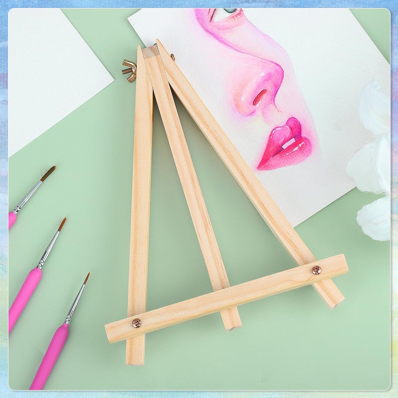 WSICSE 16 Pack 9 Inch Easel for Painting, Wooden Easel Stand Canvas Stand for Sign Table Top Small Art Easel for Artists and Students - Image 3