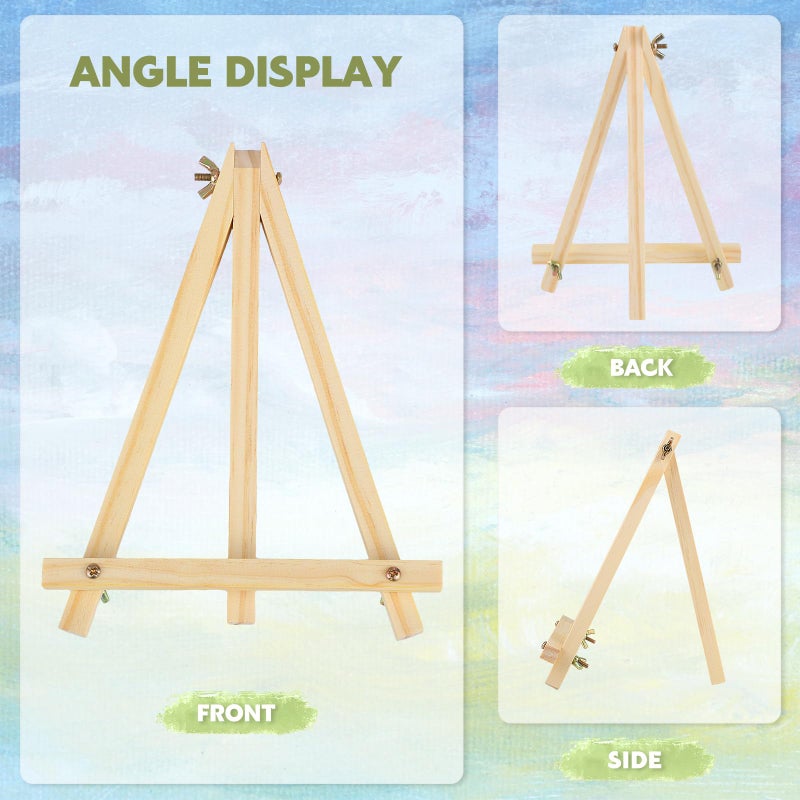 WSICSE 16 Pack 9 Inch Easel for Painting, Wooden Easel Stand Canvas Stand for Sign Table Top Small Art Easel for Artists and Students - Image 5