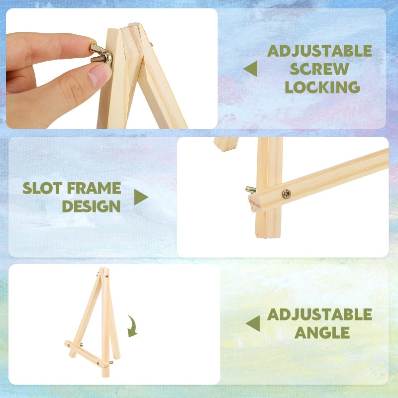 WSICSE 16 Pack 9 Inch Easel for Painting, Wooden Easel Stand Canvas Stand for Sign Table Top Small Art Easel for Artists and Students - Image 4