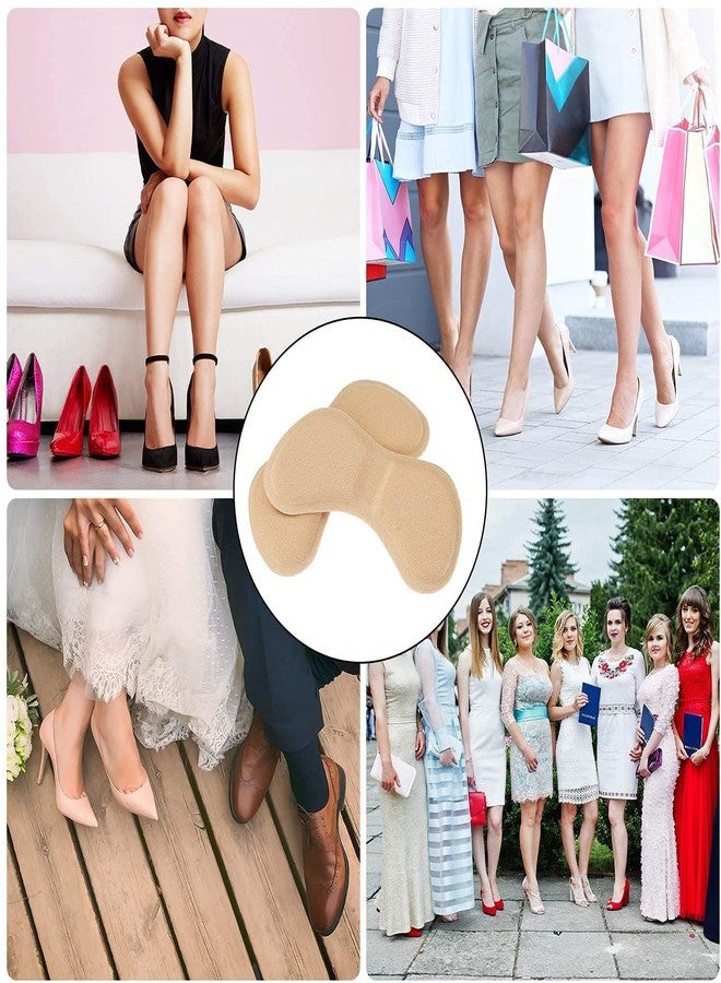 MAHNTMART Self-Adhesive Heel Grips Liner Shoe Tightener Inserts for Loose Shoes, Shoe Bite Protector Heel Pads Snugs for Shoe Insoles, Heel Pad for Heel Pain Men Women/1*Pair (Heel Liner) beige (Beige) - Image 2