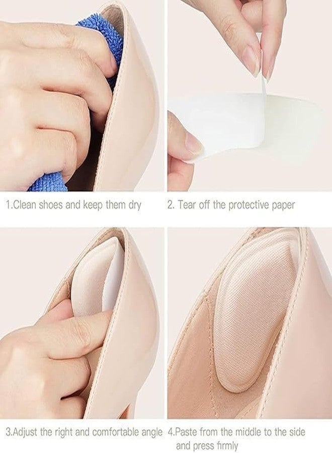 MAHNTMART Self-Adhesive Heel Grips Liner Shoe Tightener Inserts for Loose Shoes, Shoe Bite Protector Heel Pads Snugs for Shoe Insoles, Heel Pad for Heel Pain Men Women/1*Pair (Heel Liner) beige (Beige) - Image 4