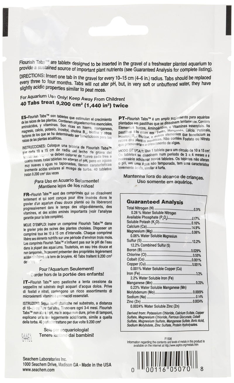 Seachem Flourish Tabs Growth Supplement - Aquatic Plant Stimulant 40 ct - Image 2