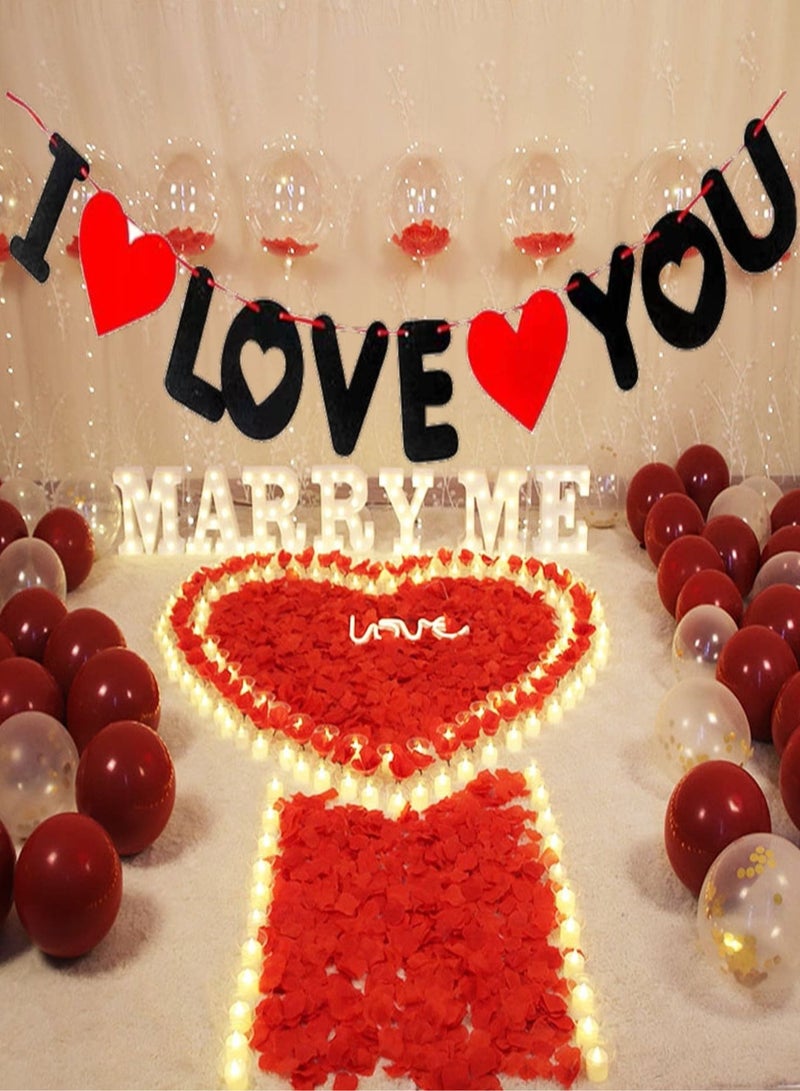 A hanging banner with the phrase "I LOVE YOU", easy to install and hang on walls, curtains, or doors. Perfect for anniversary celebrations, engagements, Valentine's Day, and weddings.  - Image 4