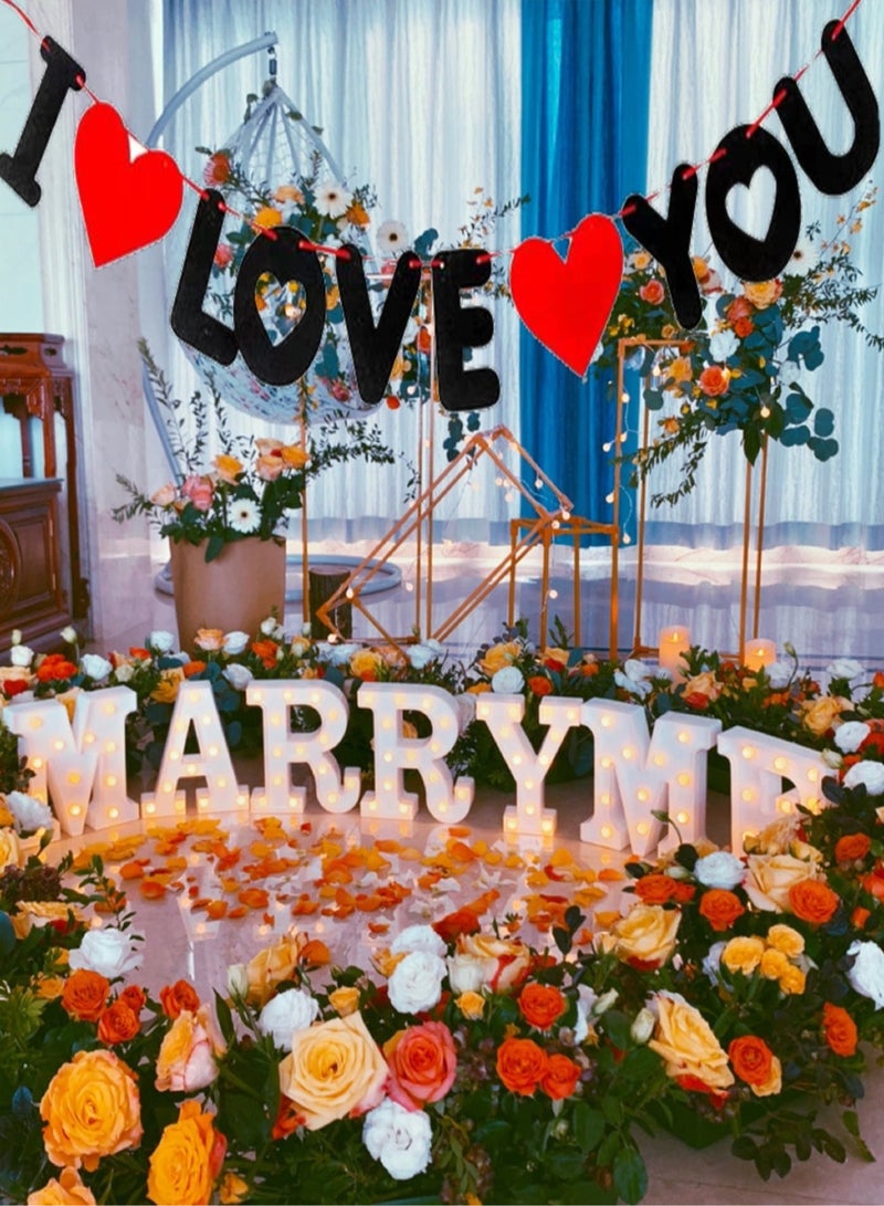 A hanging banner with the phrase "I LOVE YOU", easy to install and hang on walls, curtains, or doors. Perfect for anniversary celebrations, engagements, Valentine's Day, and weddings.  - Image 5