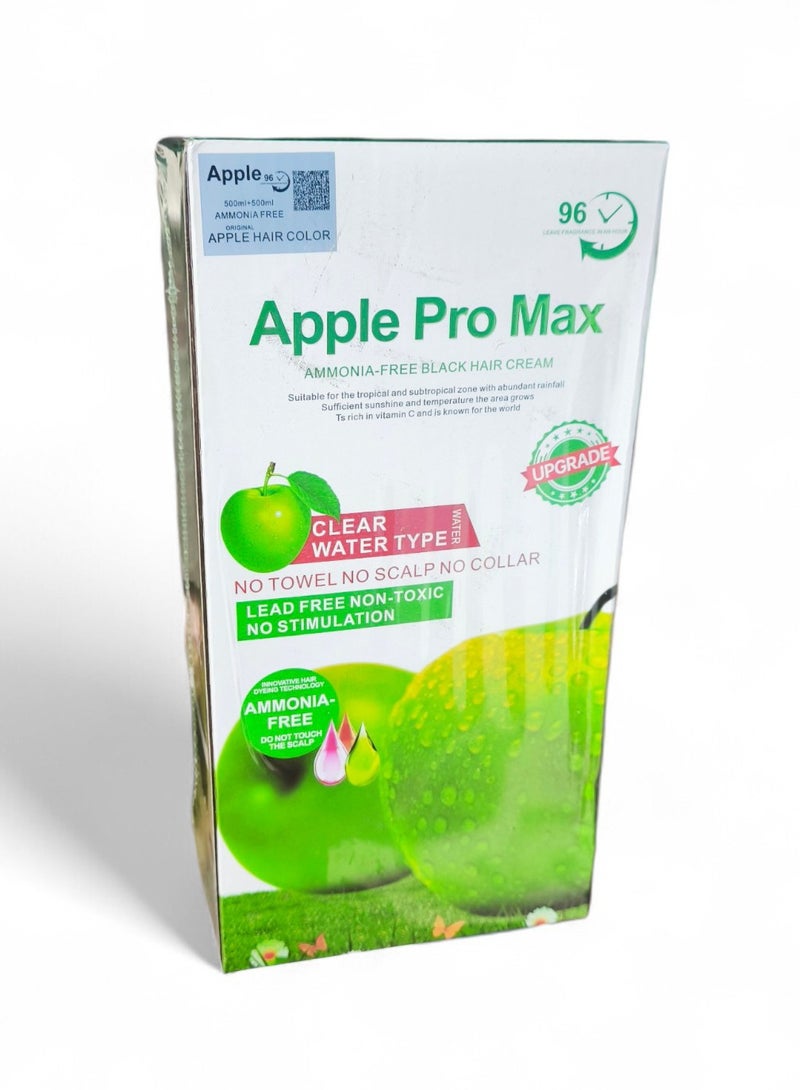 Apple Pro Max Ammonia-Free Natural Black Hair Dye Cream Safe for All Hairs