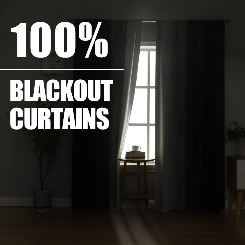 Estelar Textiler Purple and Grey Blackout Curtains for Bedroom  Light Blocking Two Tone Gradient Drapes with Wave Line Pattern  Room Darkening Rod Pocket Ombre Curtains for Boys Room 42Wx84L 2 Panels - Image 3