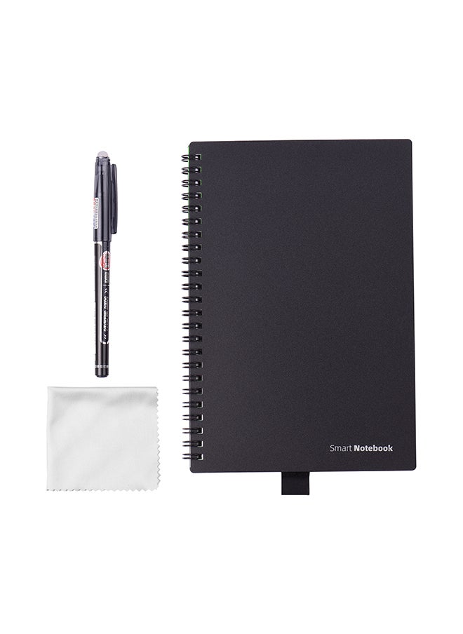 Generic Reusable Smart Notebook Hardcover With Erasable Pen Black  - Image 2