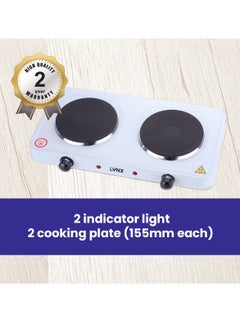 lynx Dual Hot Plate | Overheat protection | Cast Iron Heating Plate Portable Electric Hob with Temperature Control for Home, Camping & Caravan Cooking, Suitable For All Types Of Cookware 2000W LY-HP-6015  - Image 4