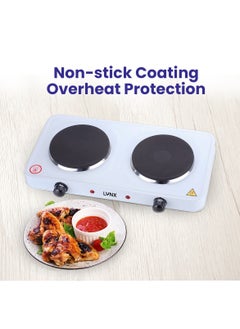 lynx Dual Hot Plate | Overheat protection | Cast Iron Heating Plate Portable Electric Hob with Temperature Control for Home, Camping & Caravan Cooking, Suitable For All Types Of Cookware 2000W LY-HP-6015  - Image 1