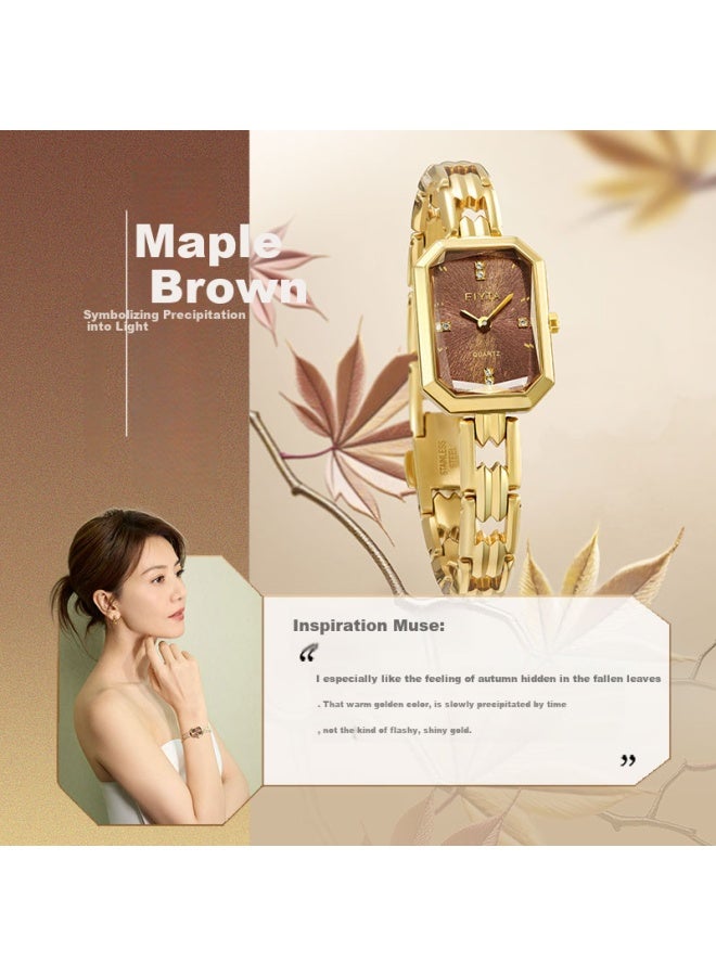 Fiyta Qingcheng Series, Dongfang Meiren Suzhou Embroidery Style Maple Leaf Brown Chinese-style Watch For Women, Gift For Girlfriend - Image 1