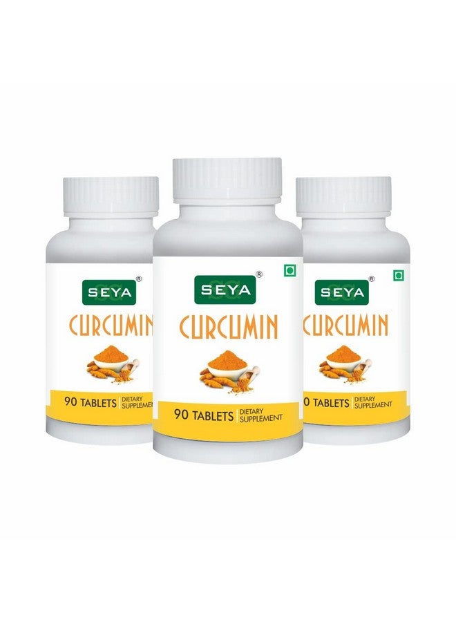SEYA Curcumin Tablet, 90 Count (Pack of 3) / Immunity Booster/Good for Skin and Joint Pain/Pure & Natural - Image 1