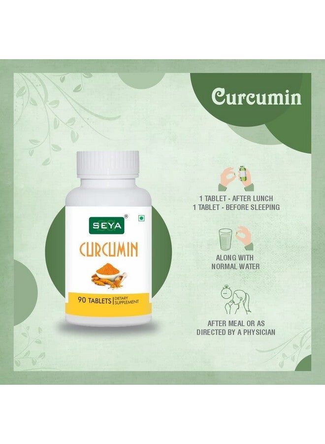 SEYA Curcumin Tablet, 90 Count (Pack of 3) / Immunity Booster/Good for Skin and Joint Pain/Pure & Natural - Image 3