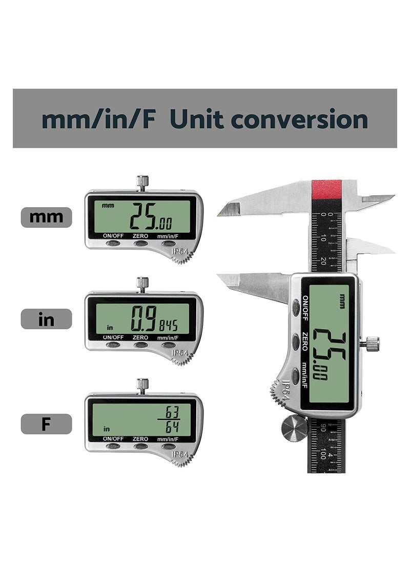Generic - Digital Caliper Measuring Tool, Large LCD, Digital Calipers 8 inch / 200 mm, Electronic Micrometer Vernier with Fractions - Image 1