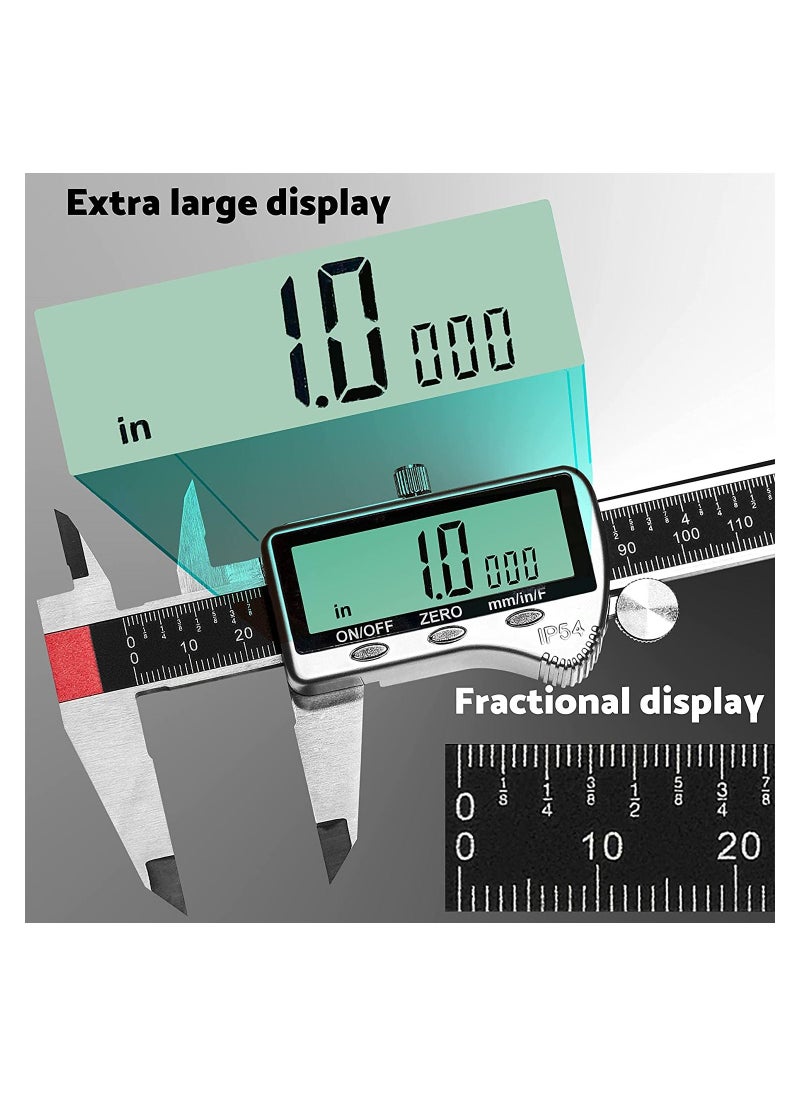 Generic - Digital Caliper Measuring Tool, Large LCD, Digital Calipers 8 inch / 200 mm, Electronic Micrometer Vernier with Fractions - Image 1