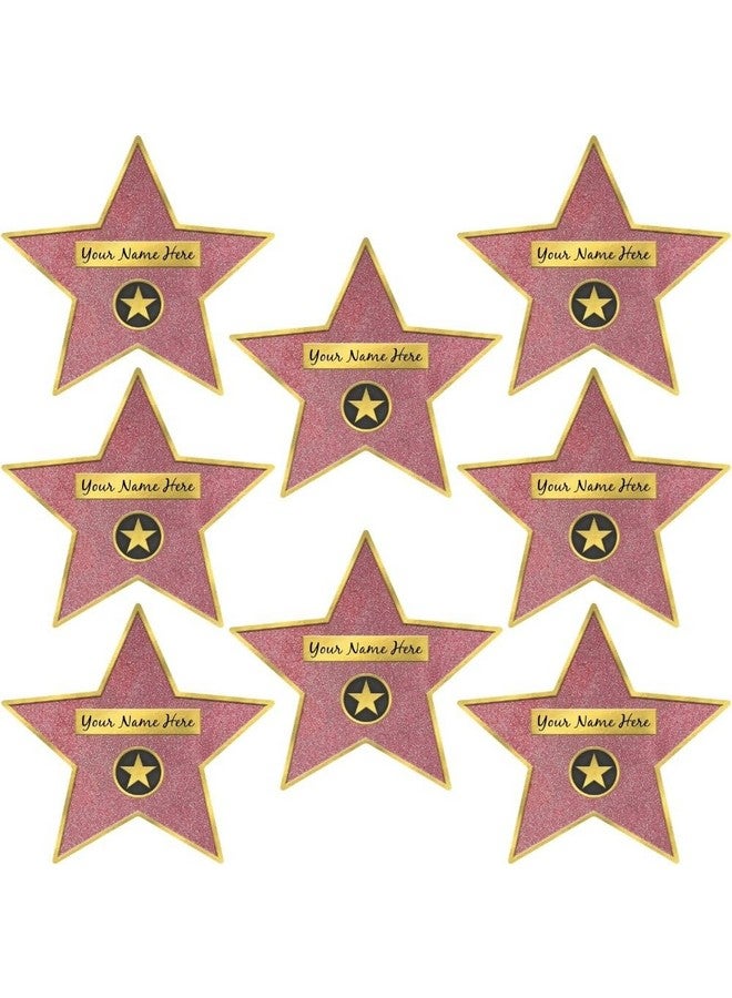 Amscan Glitz & Glam Star Decal Clings - 11.3" x 12" (Pack of 8) - Removable & Reusable Pink & Gold Coated Cardboard Decor for Celestial-Themed Events, Parties & Bedrooms - Image 1
