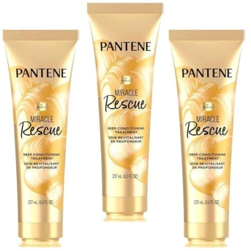 Pantene Pantene Deep Conditioning Hair Mask Miracle Rescue Pro-V , 8 Fl Oz (Pack of 3)- Total 24.0 Fl oz 