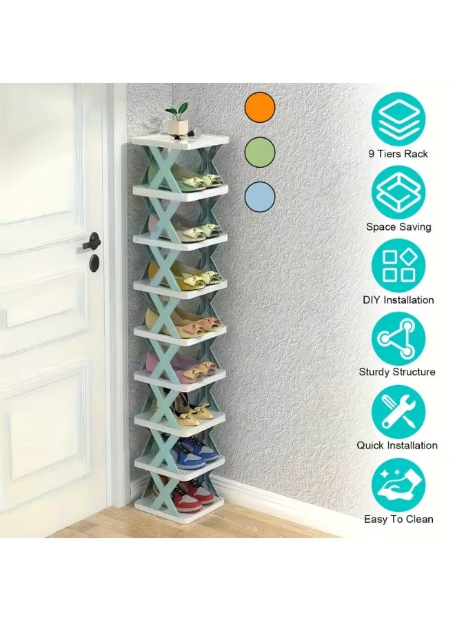 بلومنغ تايم رف شبشب بسيط عند الباب ، متعدد الطبقات موفر للمساحة ، تركيب منزلي خال من الغبار ، خزانة أحذية بلاستيكية قابلة للطي - Image 1