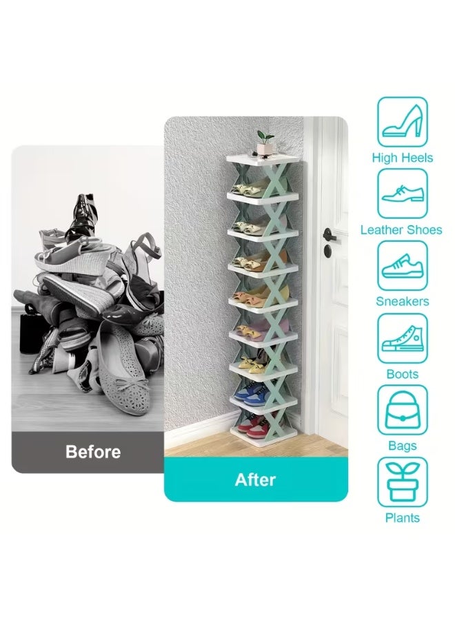 بلومنغ تايم رف شبشب بسيط عند الباب ، متعدد الطبقات موفر للمساحة ، تركيب منزلي خال من الغبار ، خزانة أحذية بلاستيكية قابلة للطي - Image 4