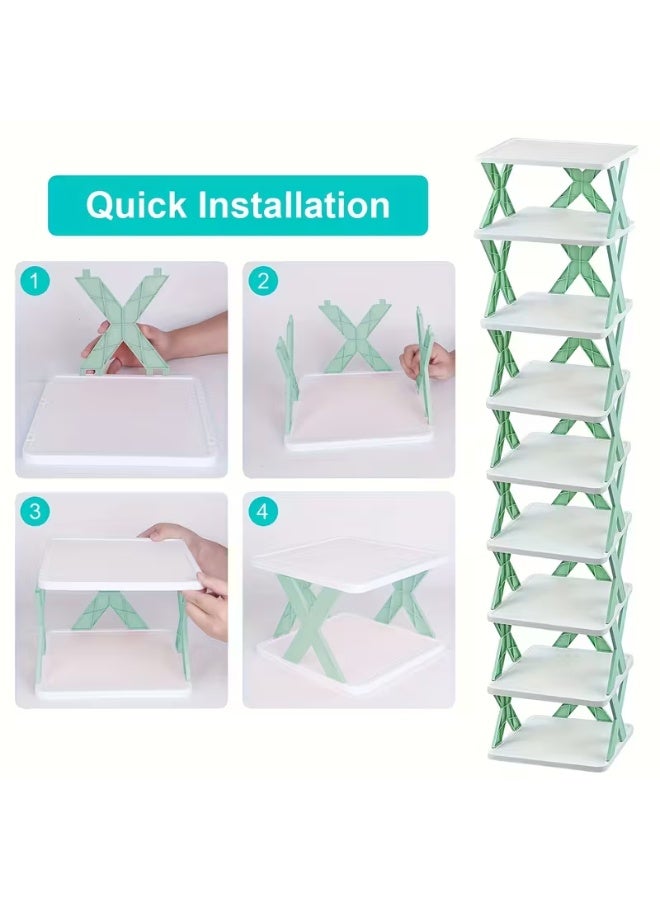 بلومنغ تايم رف شبشب بسيط عند الباب ، متعدد الطبقات موفر للمساحة ، تركيب منزلي خال من الغبار ، خزانة أحذية بلاستيكية قابلة للطي - Image 2