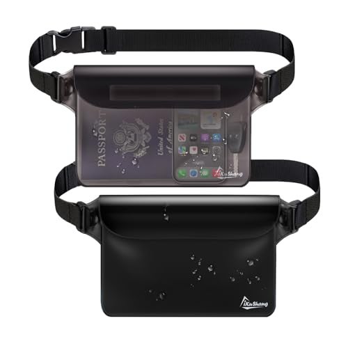 iKuShang Waterproof Fanny Pack Phone Pouch - 32FT Submersible Triple Zip Lock Dry Bag, Touchscreen Passport Wallet Travel Pouch for Beach Cruise Swimming Kayaking Boating Essentials - Image 5