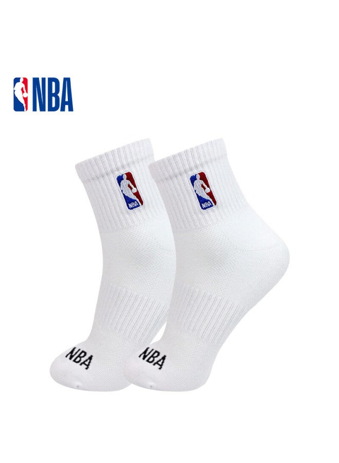 Nba Men's Anti-odor Antibacterial Breathable Moisture-wicking Sports Cotton Socks 2 Pairs - Image 1