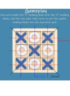 MARGOUN Tic-Tac-Toe Wooden Block Game Classic Board Games for Kids Early Educational Toys for Kids Fun for Indoor and Outdoor Daytime Night Activity for Boys Girls Toddlers  - Image 2