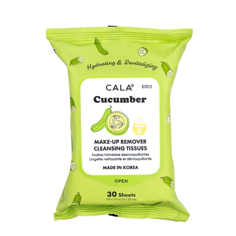 Cala Cucumber make-up remover cleansing tissues 30 count, 30 Count