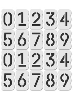 Curb Stencil Kit for Address Painting, Reusable Plastic Numbers Stencils - 14 Mil Mylar Plastic for Painting in Wall Wood Road Mailbox [4" Tall Numbers, 2 of Each]