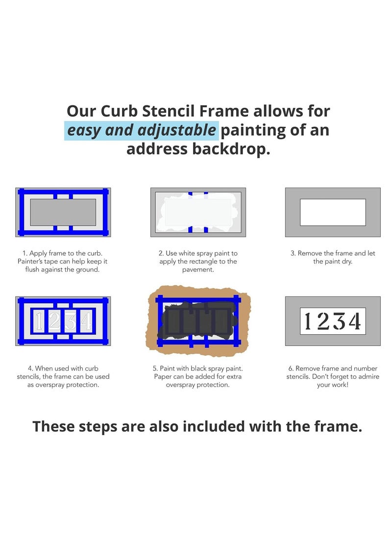 SYOSI - Curb Stencil Kit for Address Painting, Reusable Plastic Numbers Stencils - 14 Mil Mylar Plastic for Painting in Wall Wood Road Mailbox [4" Tall Numbers, 2 of Each] - Image 1