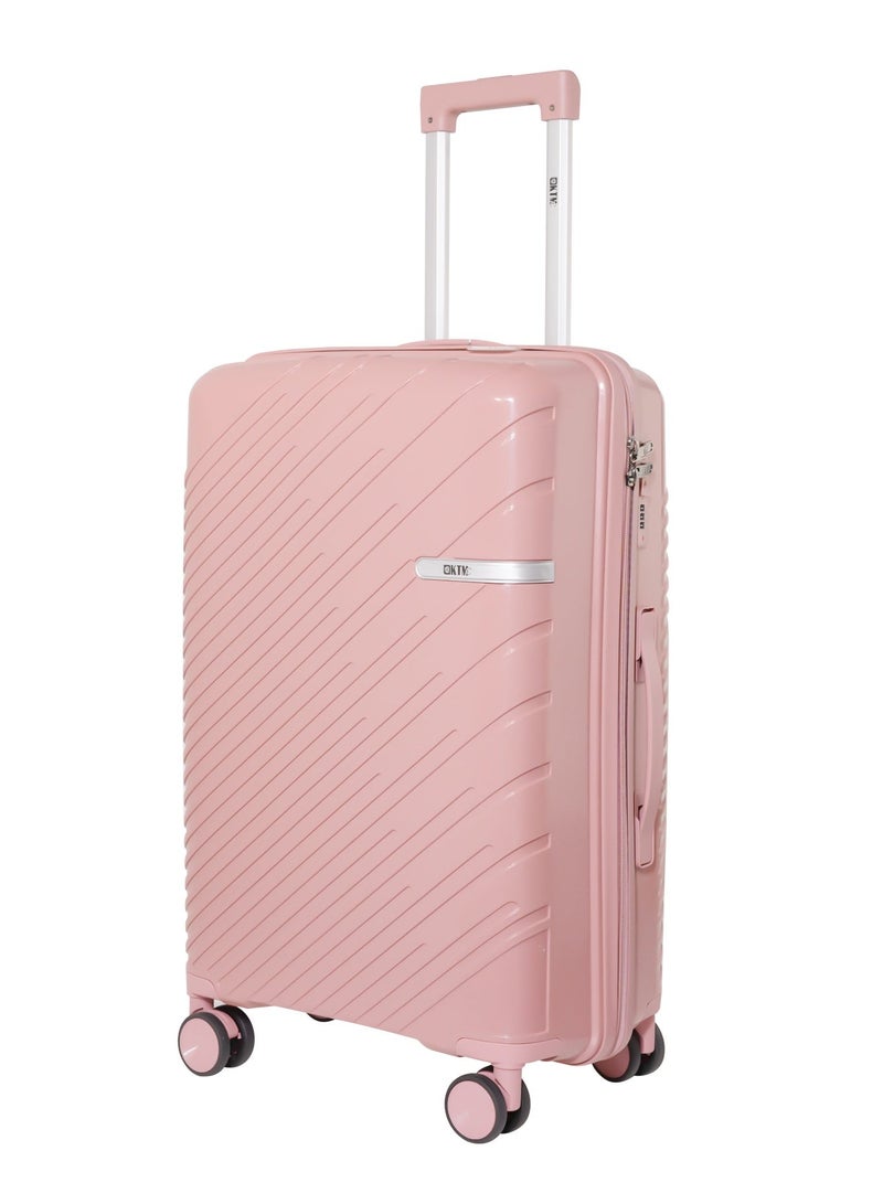 KTMC 3-Piece Polypropylene Luggage Set (20″/24″/28″) Carry-On & Checked Suitcases, Rose Gold, H-8882 - Image 5