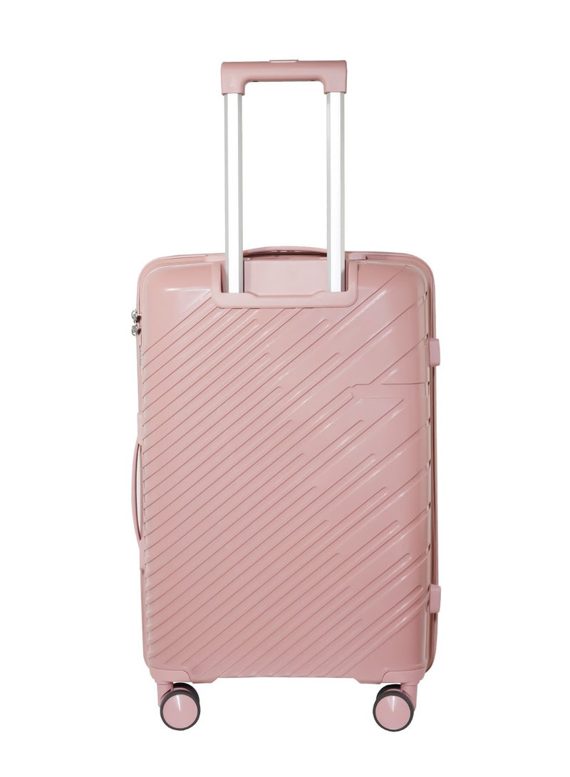KTMC 3-Piece Polypropylene Luggage Set (20″/24″/28″) Carry-On & Checked Suitcases, Rose Gold, H-8882 - Image 4